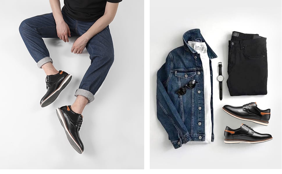 How To Style Black Shoes with Blue Jeans-Bruno Marc