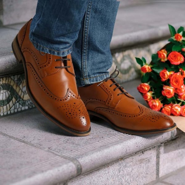 brown leather shoes