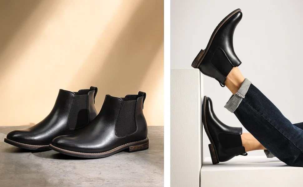 Slide in Men’s Black Leather Slip-on Shoes for a Comfy Walk