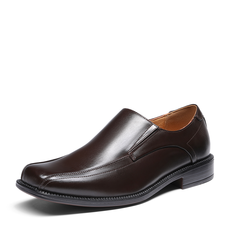 Men's Brown Patent Leather Slip On Loafers