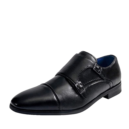 Men s Black Slip On Dress Shoes Bruno Marc