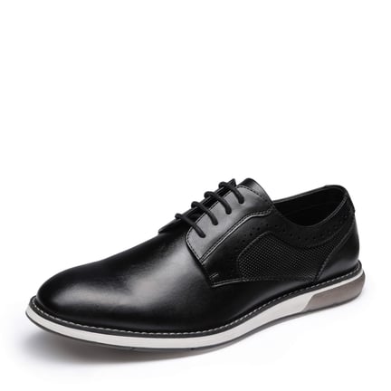 Black White Vintage Leather Dapper Man Lace Up Mens Oxfords Dress Shoes