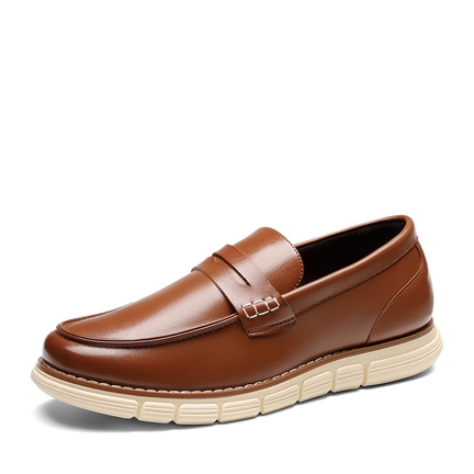 Mens leather slip on moccasins best sale