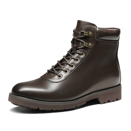 Dark brown top combat boots