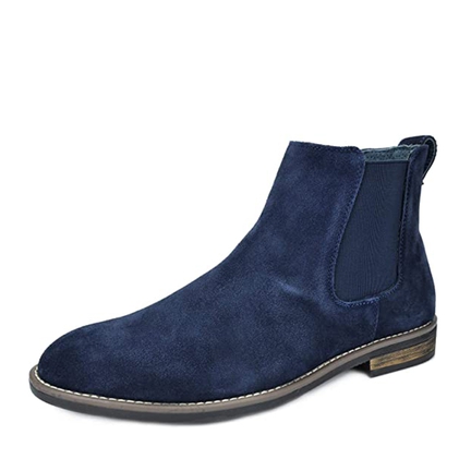 Men s Navy Blue Suede Boots Bruno Marc
