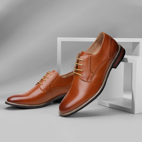 Men's Leather Oxford Dress Shoes-brunomarcshoes