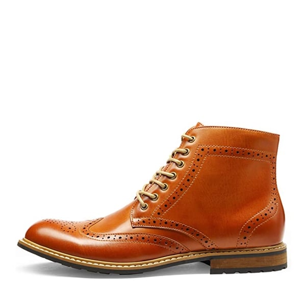 Men's Leather Wingtip Boots | Classic Wingtip Boots-Bruno Marc