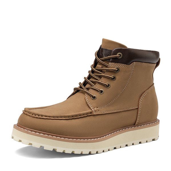 Men's Leather Moc Toe Boots-Bruno Marc