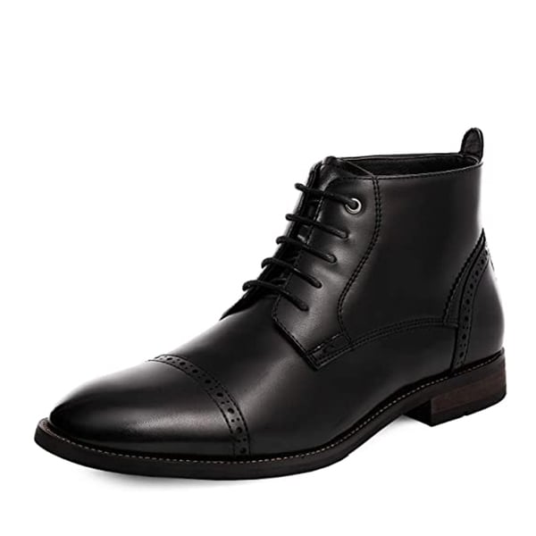 Men's Cap-Toe Oxford Ankle Boots-Bruno Marc